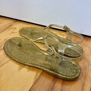 Jimmy Choo gold jelly sandals